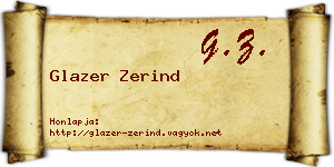 Glazer Zerind névjegykártya